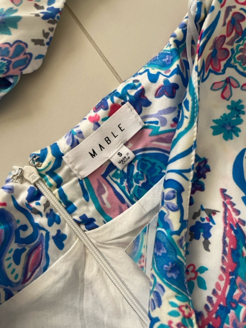 Mable High-Rise Paisley Midaxi Skirt in Light Blue with matchy top size small - Picture 5 of 16
